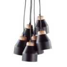 Beliani Pendant Lamp Cestos Metal Black