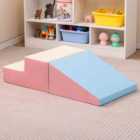 Costway Toddler Climb and Crawl Foam Play Set-Pink & Beige