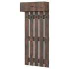 Costway Entryway Wall Mounted Coat Rack Coat Rack with 5 Double Hooks and 2-Door Cabinet-Coffee