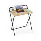 Costway 60CM Folding Computer Desk with Tablet Bracket-Natural