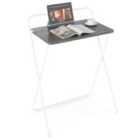 Costway 60CM Folding Computer Desk with Tablet Bracket-Grey