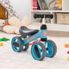 Costway Baby Balance Bike with 4 Wheels and Limited Steering-Blue