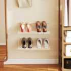 Costway 24" Closet Shelves Wall Mounted Metal Wire Shoe Racks Set of 2