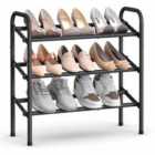Expandable Shoe Rack, 3-tier Metal Shoe Shelf Storage, Adjustable Shoe Organiser