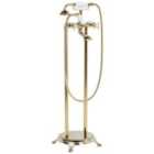 Beliani Freestanding Bathtub Faucet Hebbe Gold