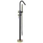 Beliani Freestanding Bathtub Faucet Victoria Black/ Gold