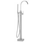 Beliani Freestanding Bathtub Faucet Ribbon Silver