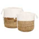 Beliani Set Of 2 Baskets Bellpat Jute Natural
