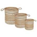 Beliani Set Of 3 Baskets Zhob Jute Natural