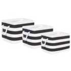 Beliani Set Of 3 Baskets Darqab Cotton Black/ White