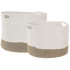 Beliani Set Of 2 Baskets Kahan Cotton White