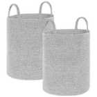 Beliani Set Of 2 Baskets Saryk Cotton Grey