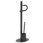 Beliani Toilet Roll And Brush Holder Sarto Metal Black