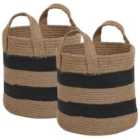 Beliani Set Of 2 Baskets Gerede Jute Natural