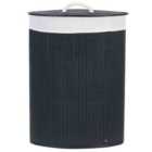 Beliani Basket Matara Bamboo Wood Black