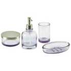 Beliani 4-piece Bathroom Accessories Set Telma Glass Violet