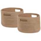Beliani Set Of 2 Baskets Chiniot Cotton Natural