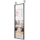 Costway Full Length Wall-Mounted Mirror with Height Adjusting Hooks-Black