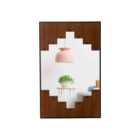 Costway Decorative Rectangle Wall Mirror with Piano Key-Shaped Frame-Black