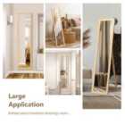 Costway 153 x 37 cm Wooden Frame Rectangle Full Length Mirror-Natural
