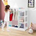 Costway Kids Dress up Storage with Mirror-White
