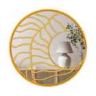 Costway Gold Wall Mirror with Irregular Frame for Living Room Entryway-Golden