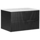 Beliani Wall Mounted Washbasin Cabinet Quintela 80 Cm Black