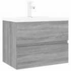 vidaXL Sink Cabinet with Built-in Basin Grey Sonoma Engineered Wood