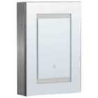 Beliani Bathroom Wall Mounted Mirror Cabinet LED Malaspina 40 Cm 60 Cm Black