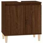 Vidaxl Sink Cabinet Brown Oak 58X33X60 Cm Engineered Wood