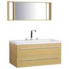 Beliani Bathroom Vanity Set Almeria 101 Cm Beige