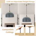 Costway Pendant Light Fixture with Adjustable Hanging Cable and E27 Bulb Base