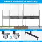 Costway 120 x 90 CM Double-Sided Dry Erase Mobile Board with Stand-Black