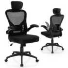 Costway Ergonomic Mesh Office Chair with Adjustable Headrest and Height-Black
