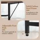 Costway L-Shaped Computer Desk with 2-tier Shelves for Home Office Bedroom-Brown