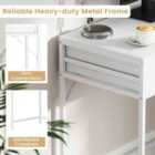 Costway Computer Desk with 5 Drawers and Side File Cabinet-White