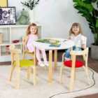 Costway 5 Pieces Kids Bentwood Curved Back Table and Chair Set-Multicolor