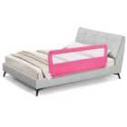 Costway 150CM Foldable Baby Bed Rail Guard with Washable Cover and Safety Strap-Pink