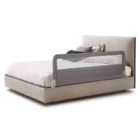 Costway 150CM Foldable Baby Bed Rail Guard with Washable Cover and Safety Strap-Grey