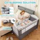 Costway 5-In-1 Baby Bassinet Crib Bedside Sleeper Nursery Center-Grey