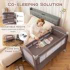 Costway 5-In-1 Baby Bassinet Crib Bedside Sleeper Nursery Center-Brown