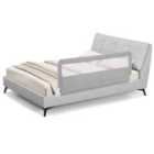 Costway 150CM Foldable Baby Bed Rail Guard with Washable Cover and Safety Strap-Silver