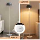 Costway Modern Pole Floor Lamp with Lampshade and Foot Switch