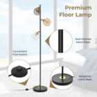 Costway Modern Freestanding Lamp with 3 Glass Globe Lampshades