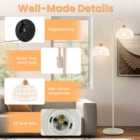 Costway 2 Light Floor Lamp with Foot Switch and Woven Lampshades-White