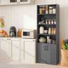 Costway 6-tier Modern Style Bookcase with Adjustable Shelves-Grey