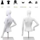 Costway Female Half Body Mannequin with Adjustable Height and Arms-White