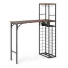 Costway Bar Table with Foldable Tabletop for Dining Room and Living Room-Brown