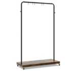 Costway Industrial Clothes Rack Rolling Garment Rack with Bottom Storage Shelf-Rustic Brown