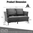 Costway Modern Upholstered Linen Fabric 2-Seater Sofa-Grey